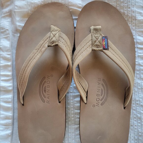 Rainbow brand flip flop sandals Men's size 9 tan - Picture 1 of 3